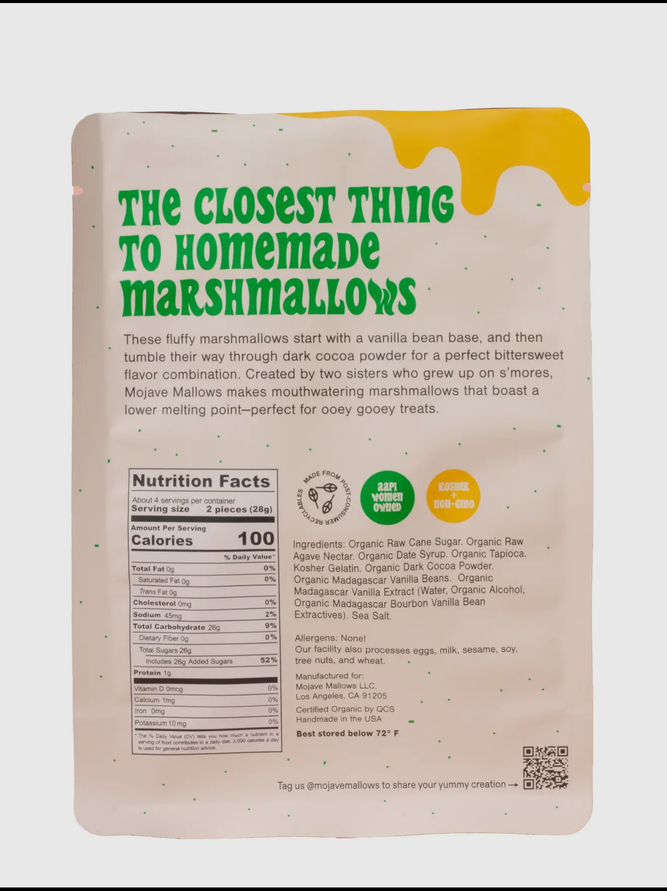 Organic Cocoa Dipped Marshmallows