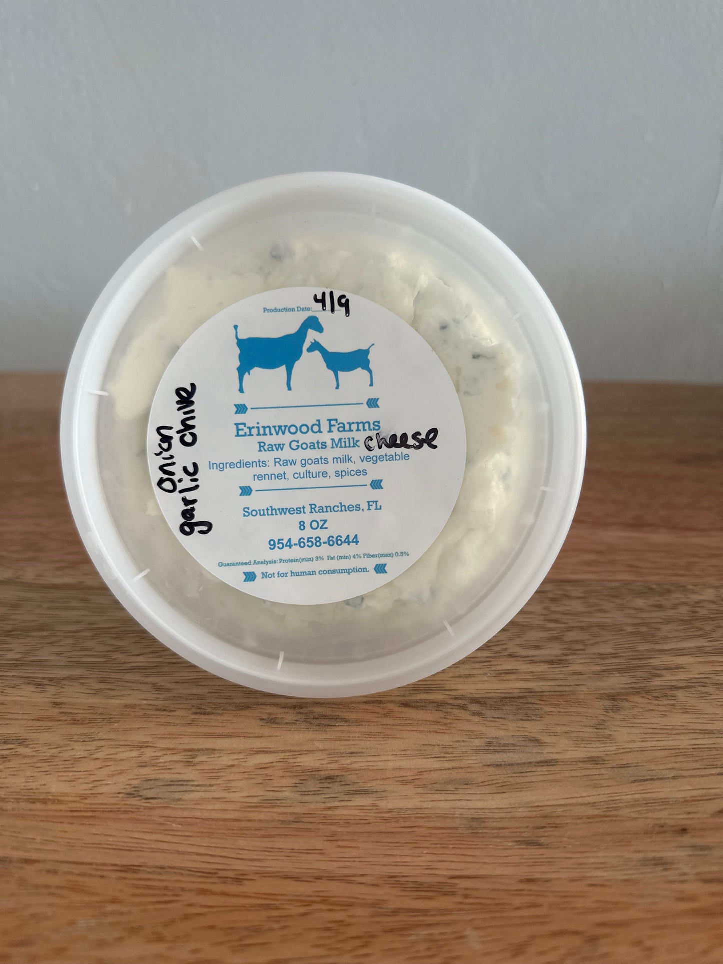Raw Goat Cheese (Onion Garlic Chive)