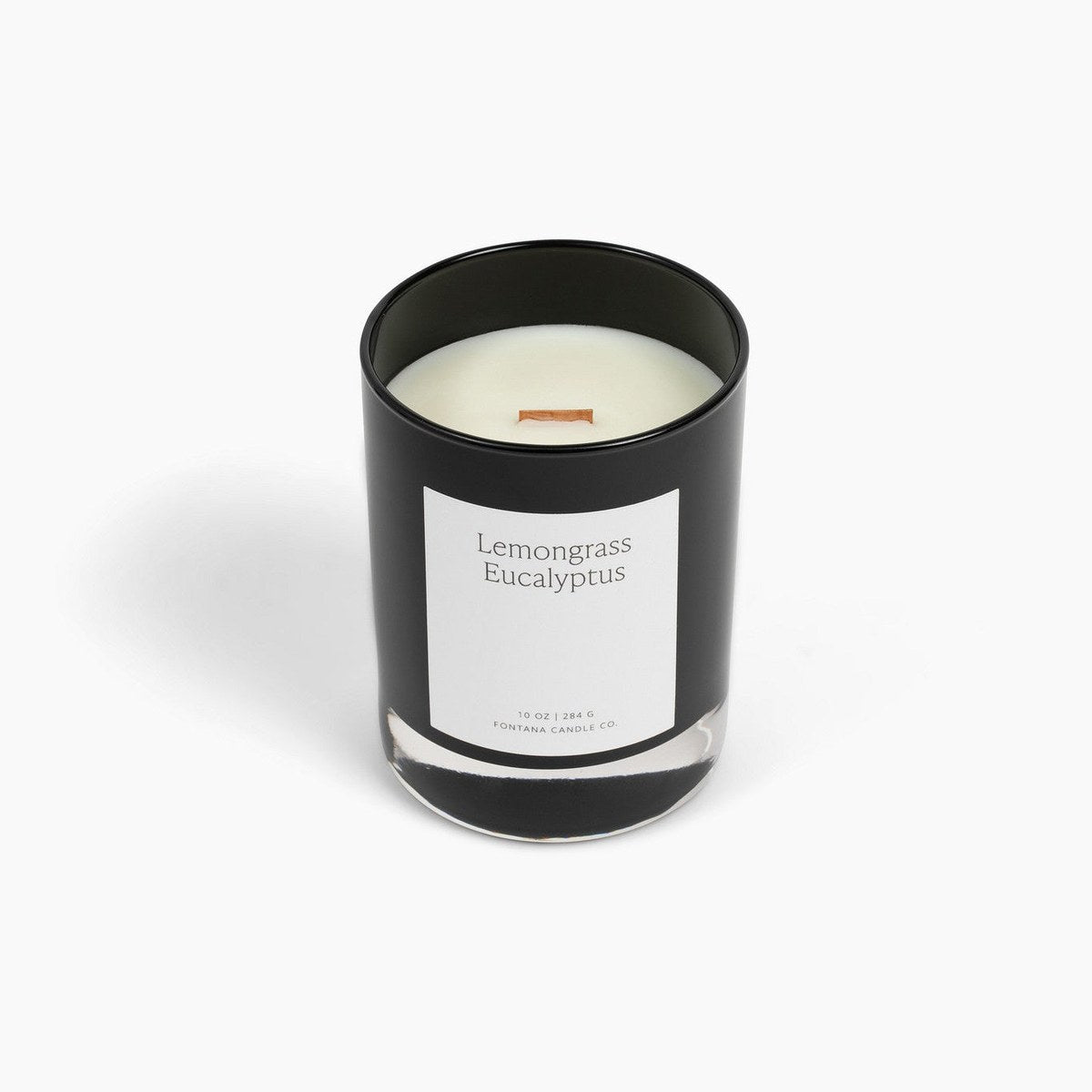 Lemongrass Eucalyptus Beeswax Noir Glass Candle