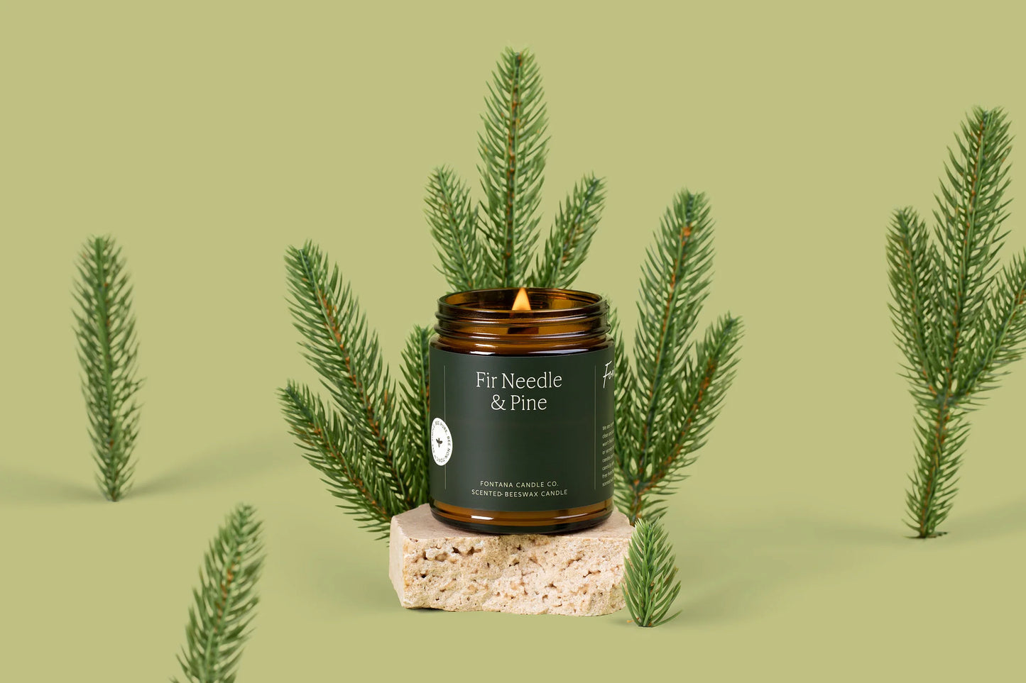 Fontana Candle Co. (The Fir Needle & Pine Essential Oil Beewax Candle)