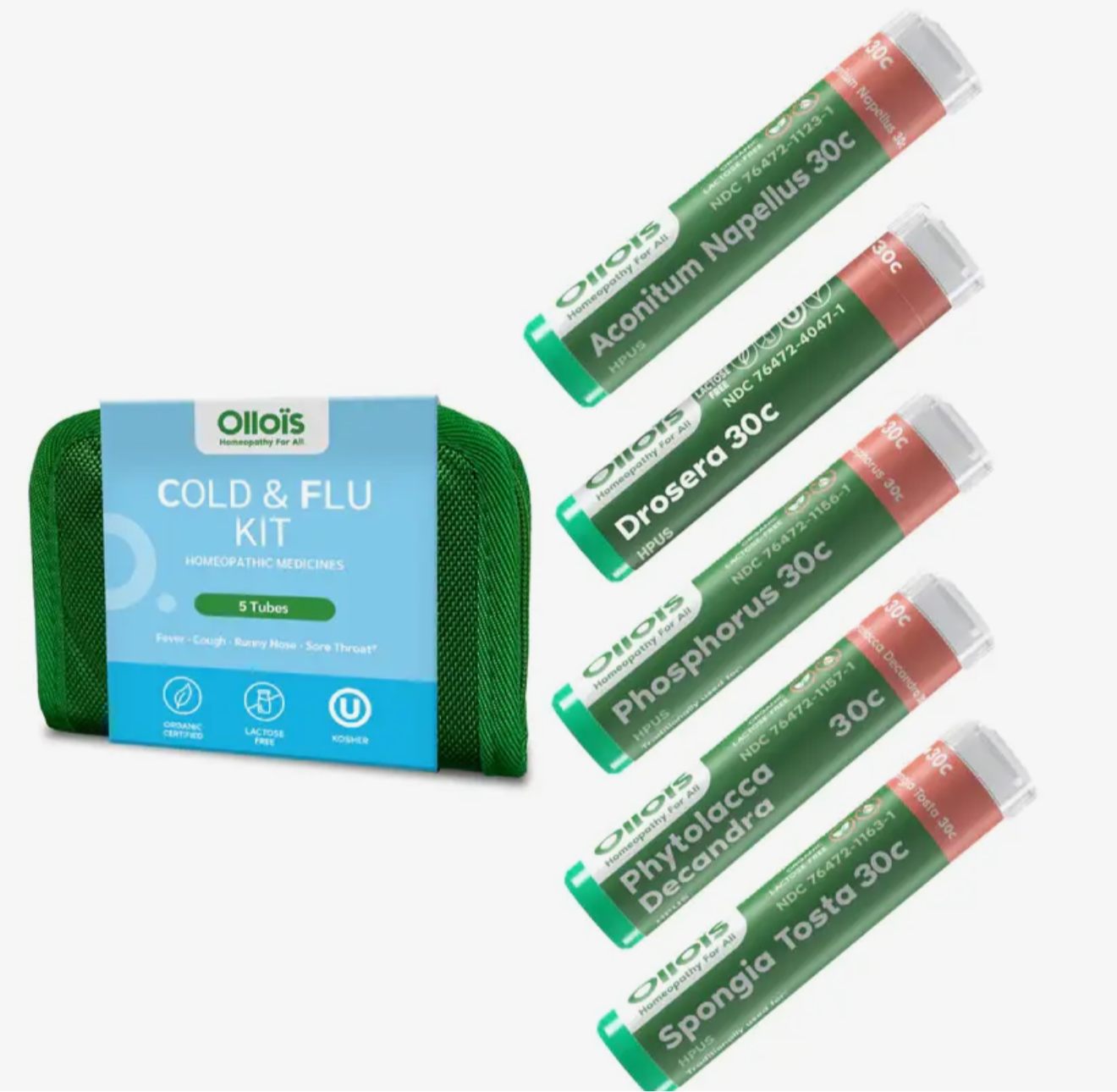 Ollois- Ollokit Cold & Flu - 5 Homeopathic Remedies