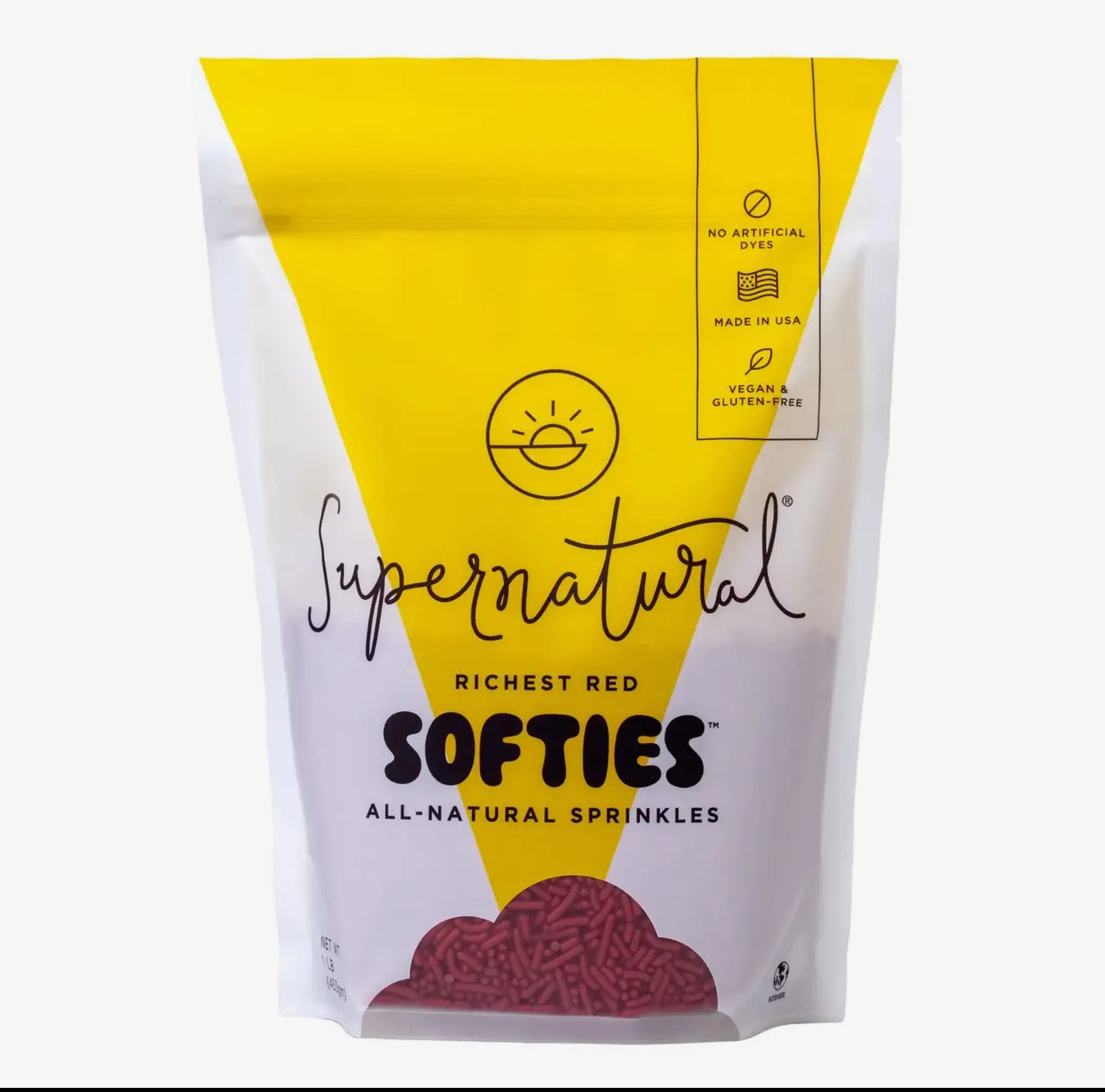 (Dye-Free Richest Red Softies Sprinkles, 1lb Bg