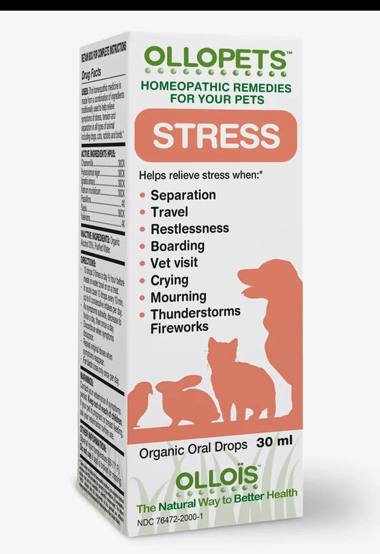 Ollopets Stress - Homeopathic Drops For All Pets, 30 MI