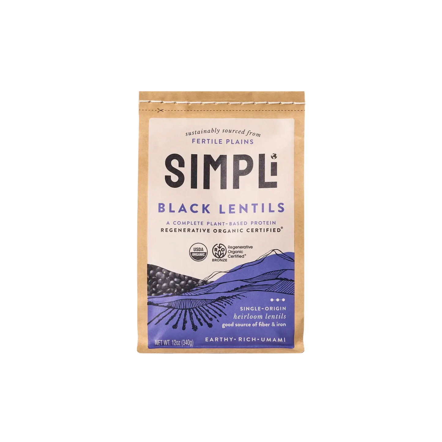 SIMPLi Regenerative Organic Certified Black Lentils