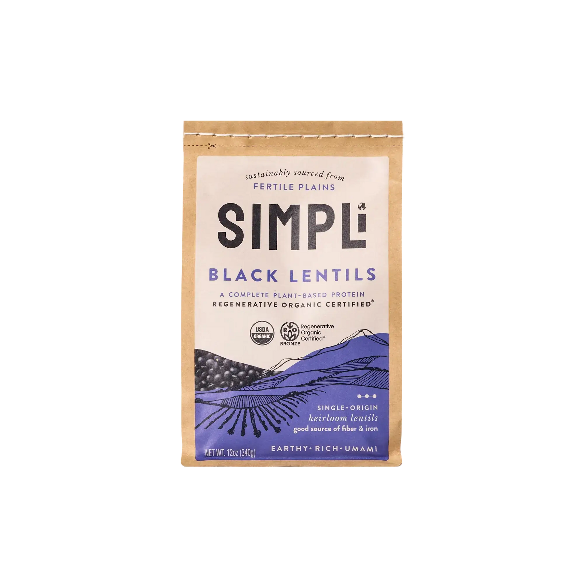 SIMPLi Regenerative Organic Certified Black Lentils