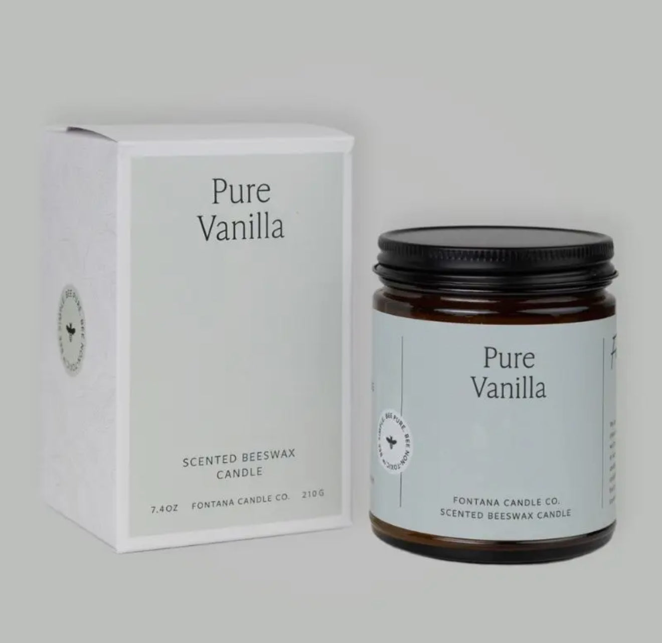 Fontana Candle Pure Vanilla Essential Oil Beeswax Jar Candle