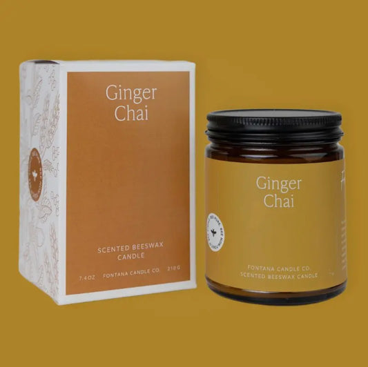 Fontana Candle Ginger Chai Essential Oil Beeswax Jar
Candle: