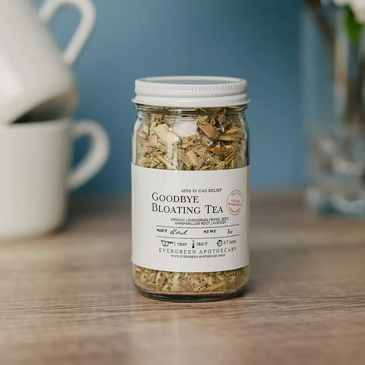 Goodbye Bloating Tea, 8oz Glass Jar