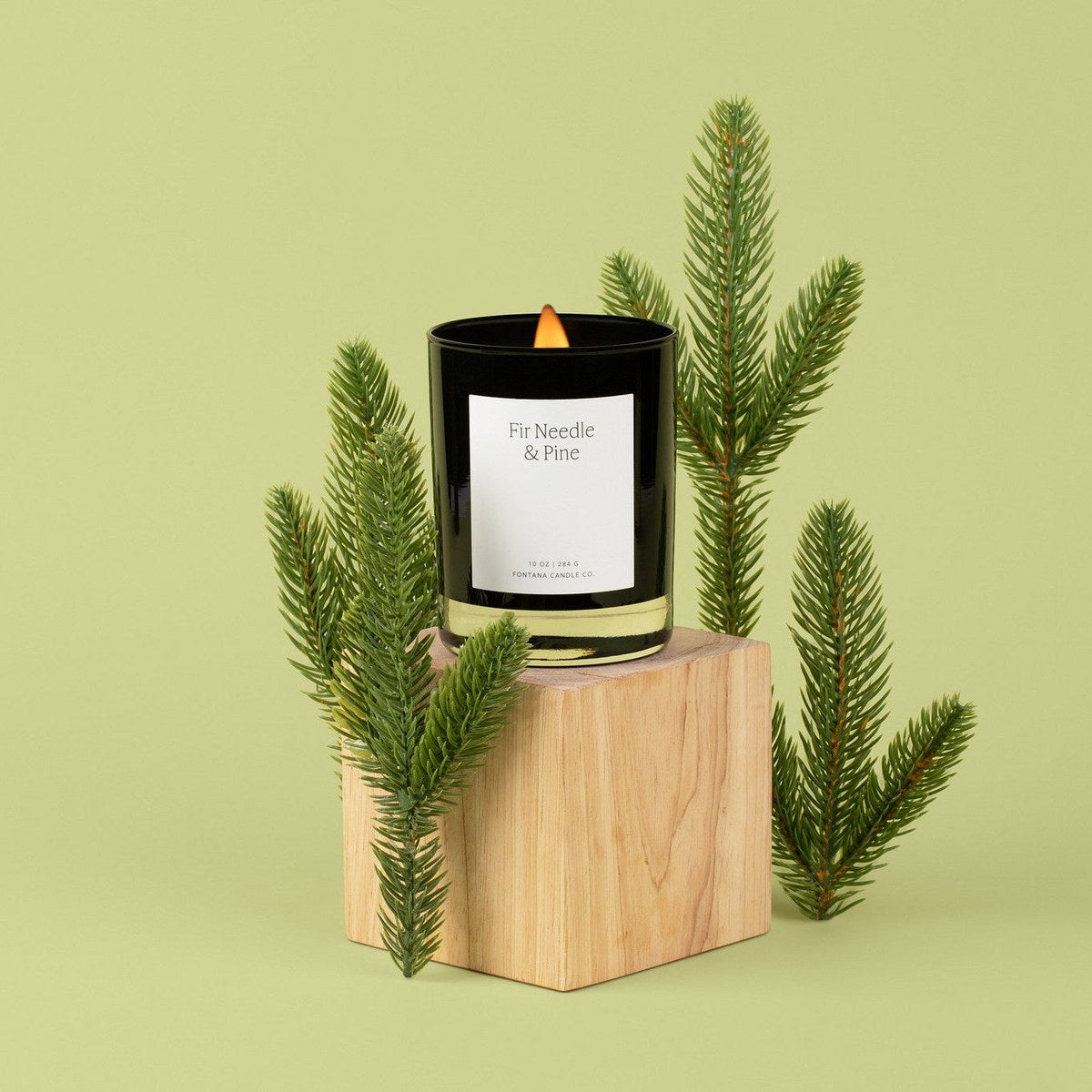 Fir Needle & Pine Beeswax Noir Glass Candle
