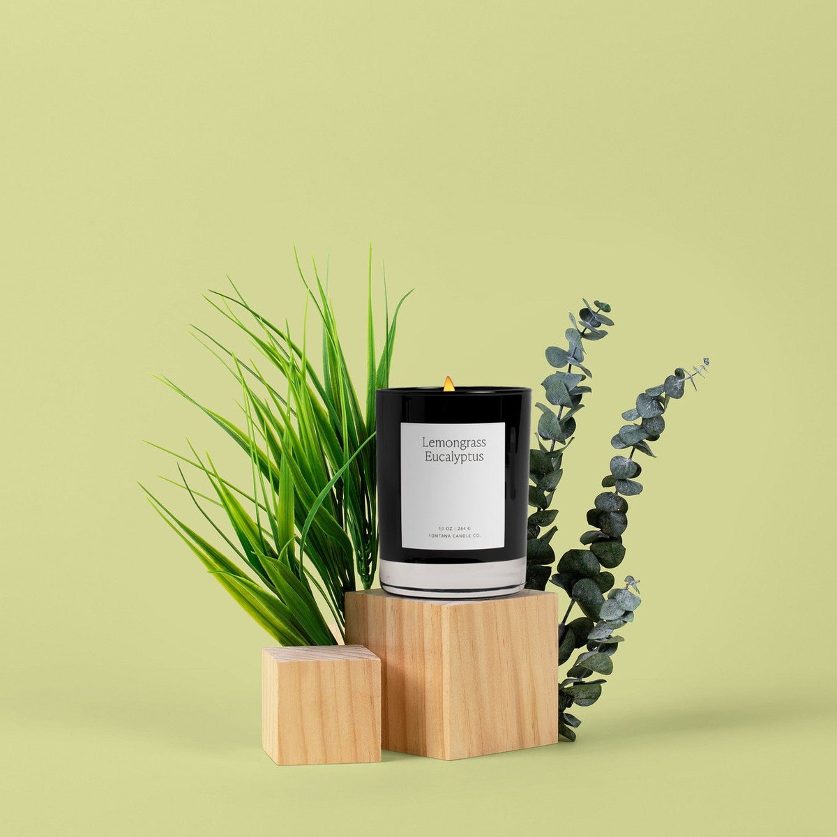 Lemongrass Eucalyptus Beeswax Noir Glass Candle
